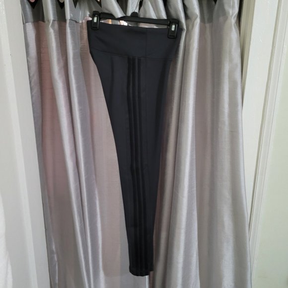 Adidas - Climalite Leggings Dark Grey with Black Stripes - Size S - Picture 3 of 8